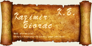 Kazimir Biorac vizit kartica